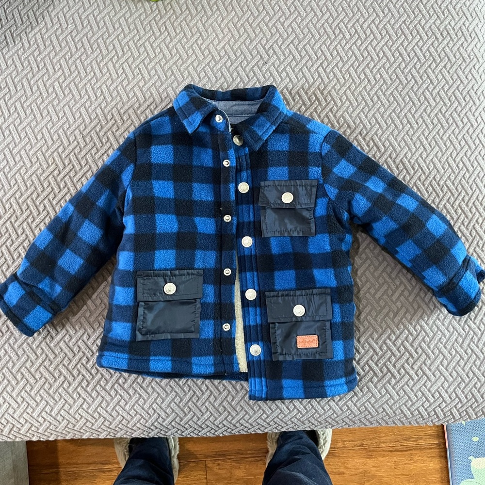 Blue and Black Plaid Jacket